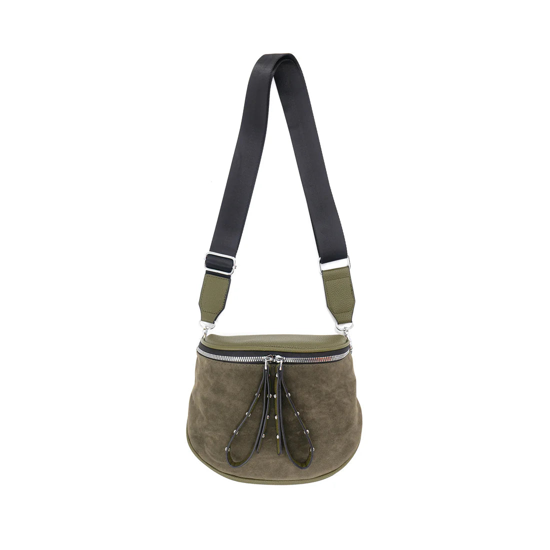 Faux suede olive bag