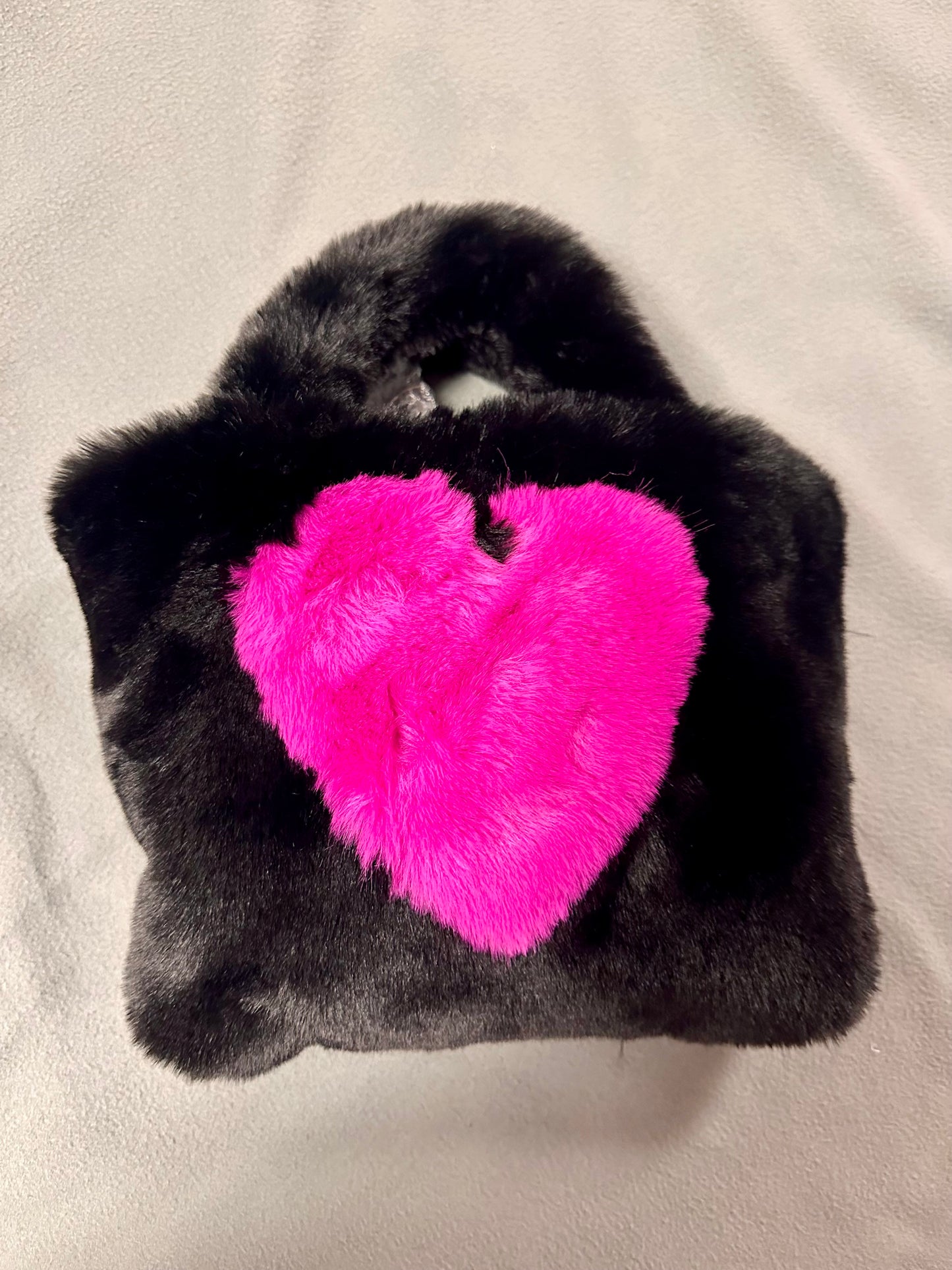 Faux Fur Heart Bag