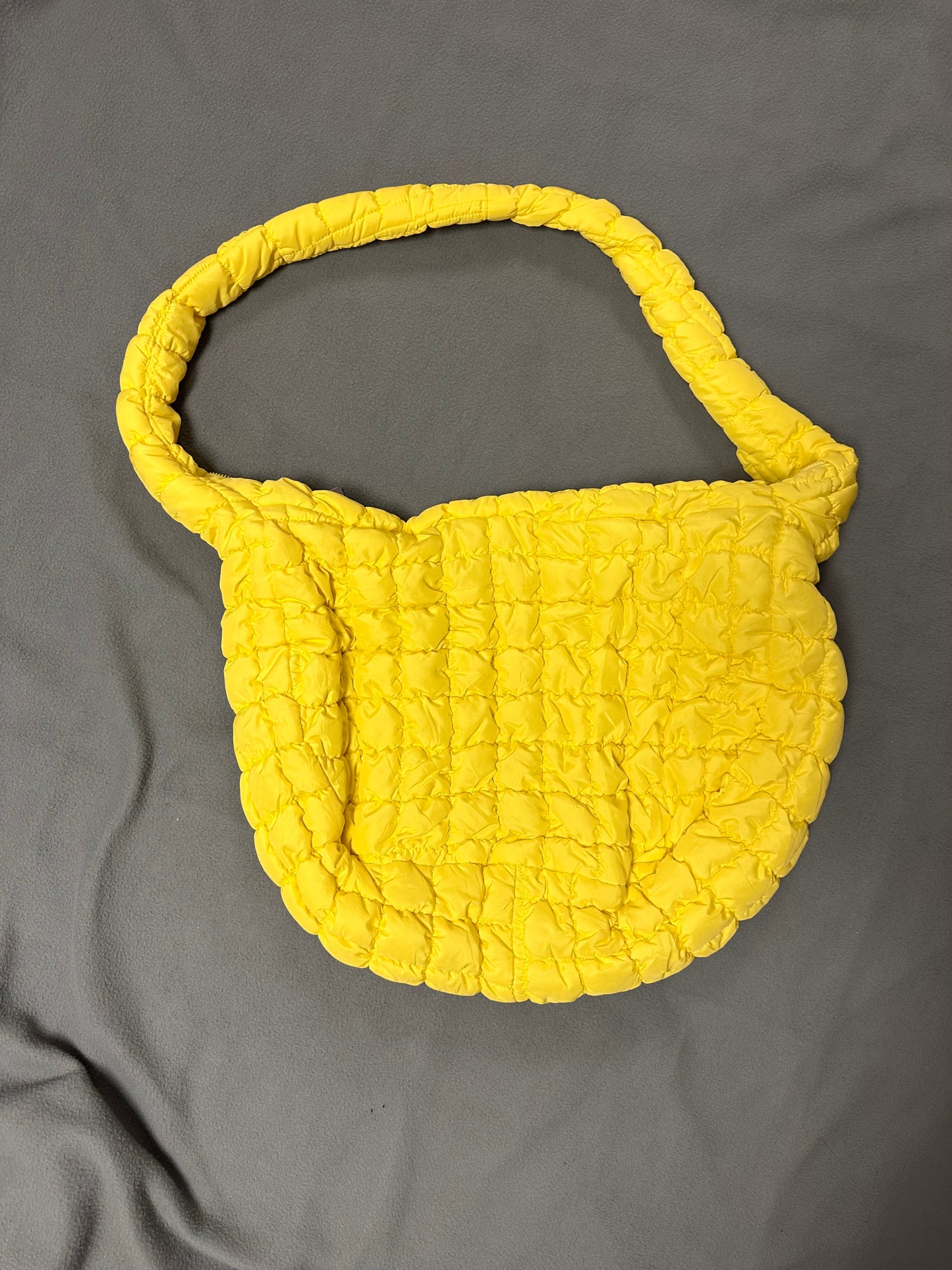 Large crossbody puffer bag- yellow