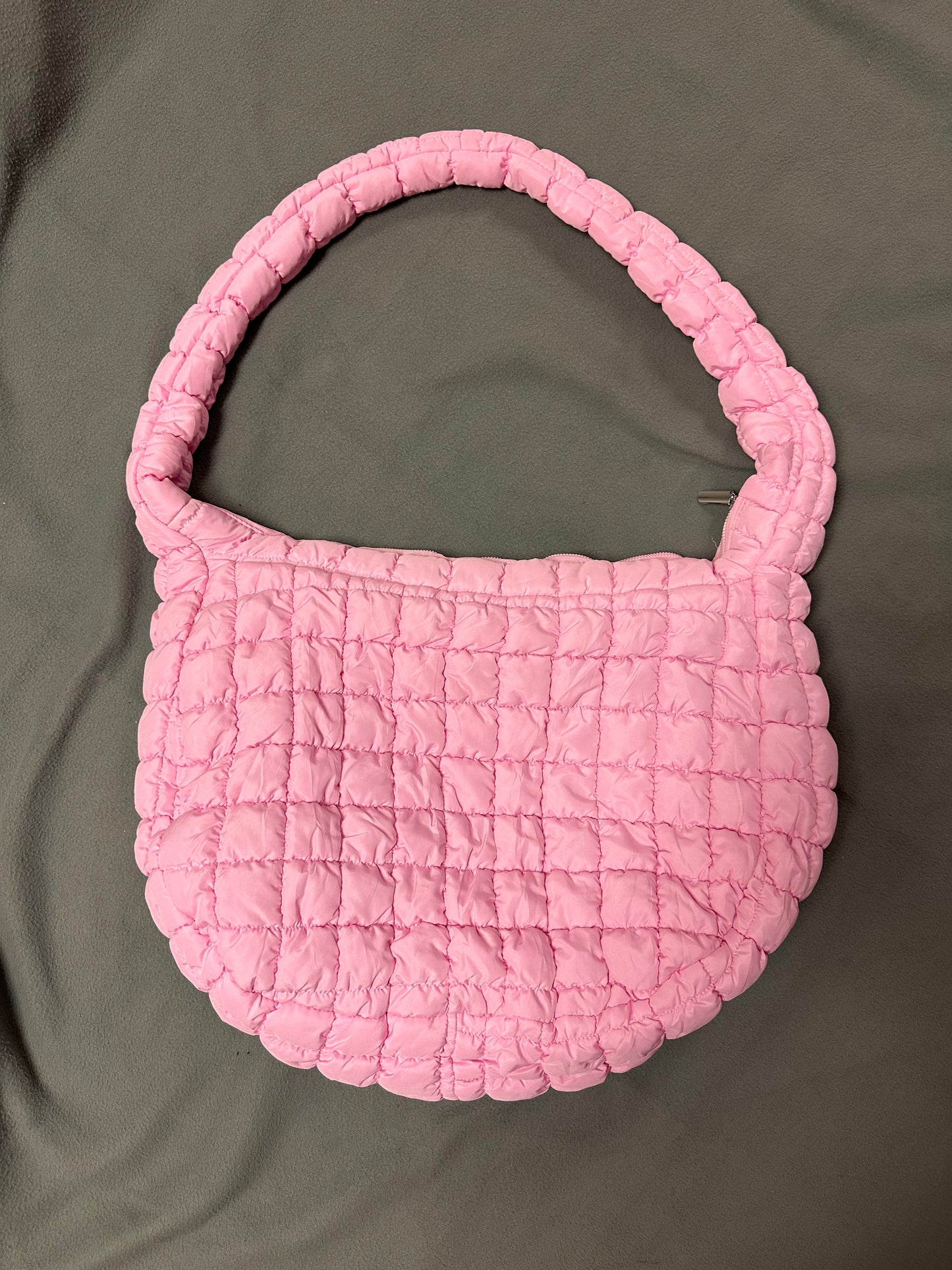 Large crossbody puffer bag- light pink