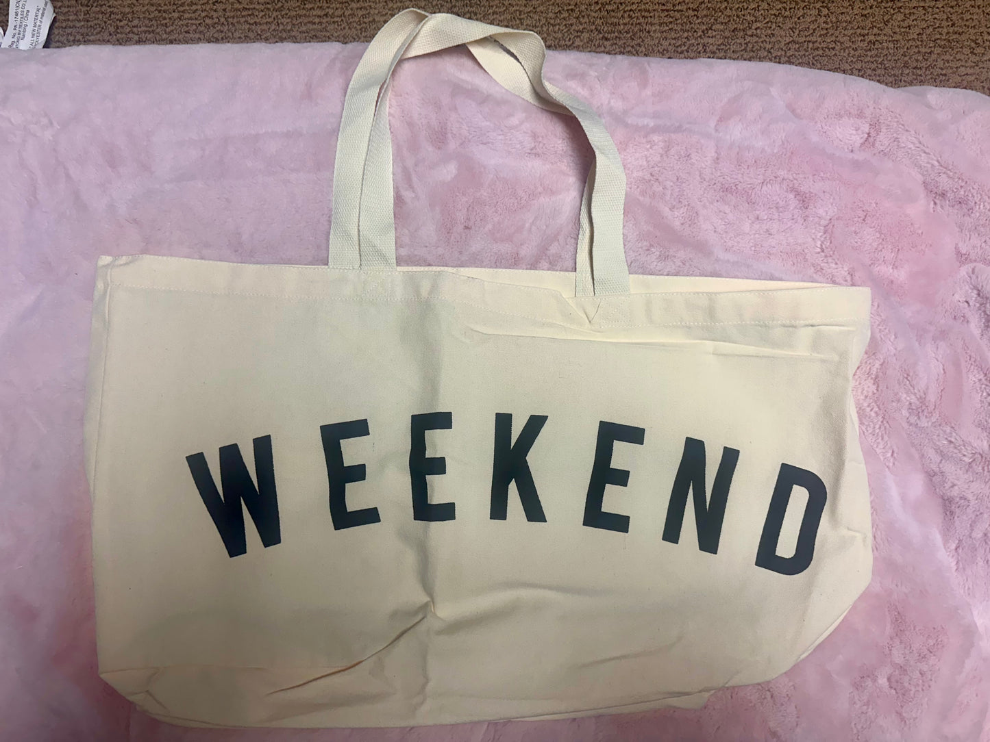 Natural "WEEKEND" Tote Bag
