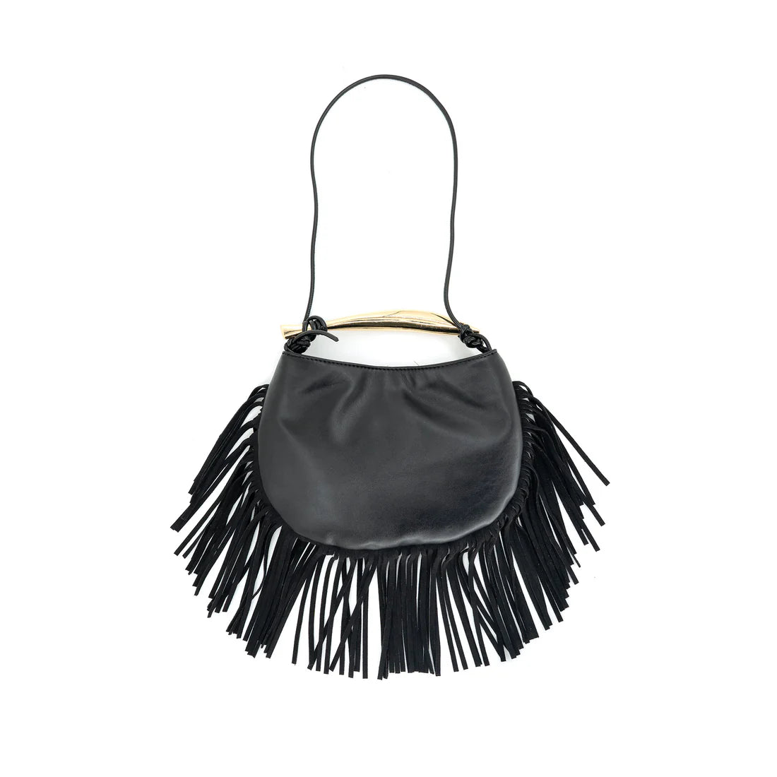Black fringed bag