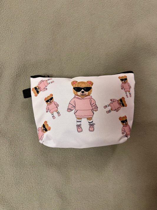 Pink Bear Cosmetic Bag