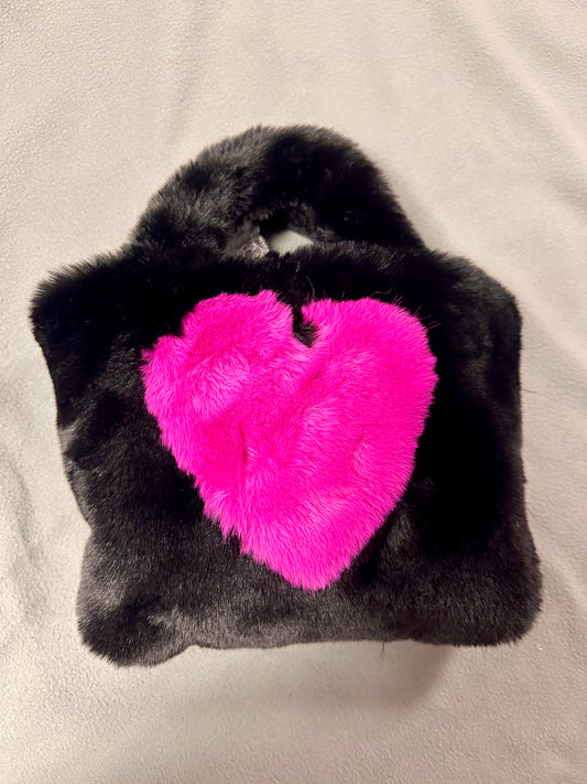 Faux Fur Heart Bag