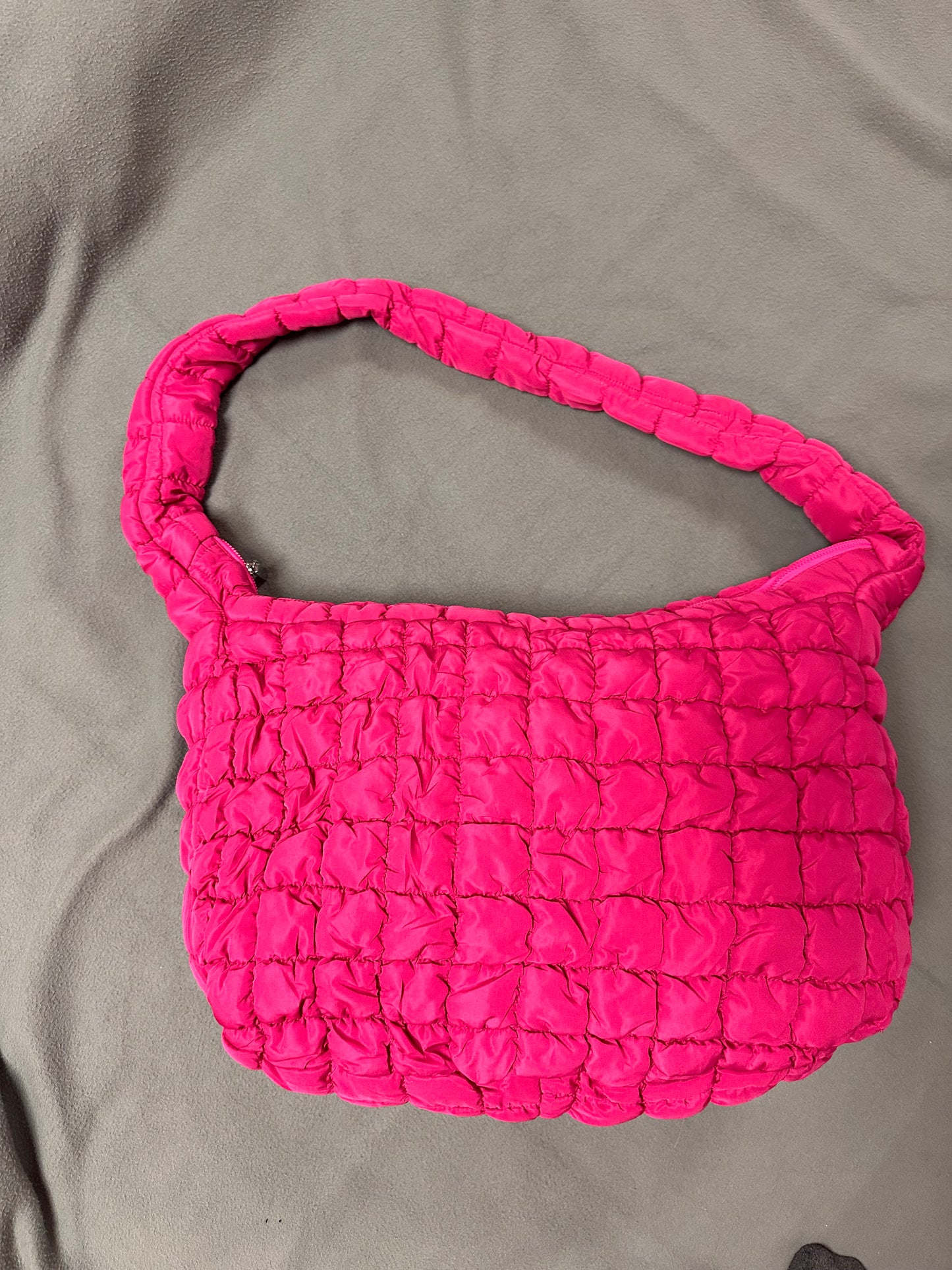 Large crossbody puffer bag-pink