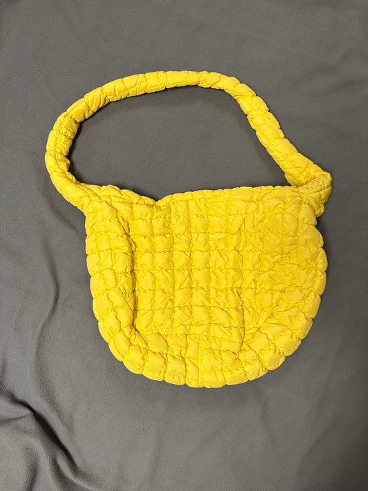 Large crossbody puffer bag- yellow