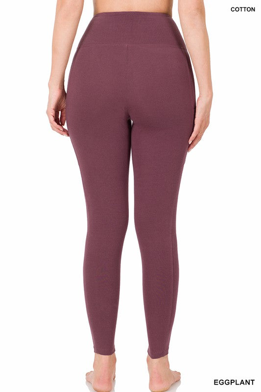 BETTER COTTON WIDE WAISTBAND POCKET LEGGINGS