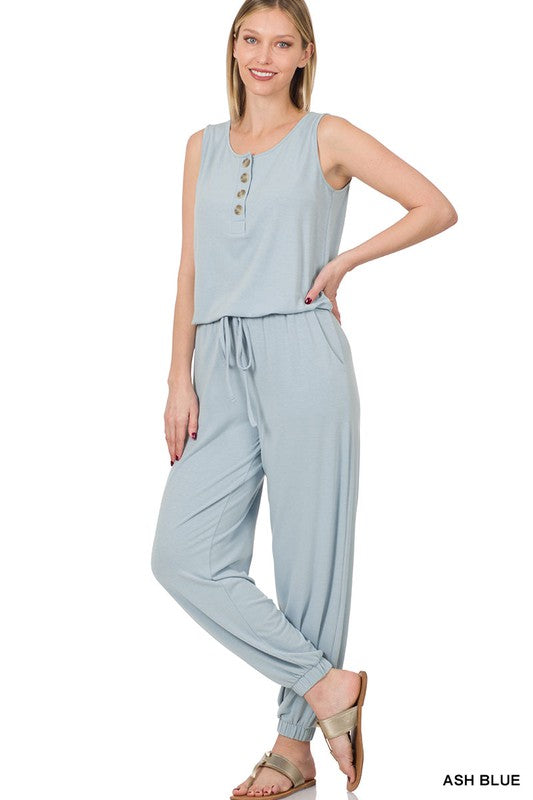 SLEEVELESS JOGGER JUMPSUIT