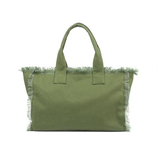 Green Canvas Fringe Bag