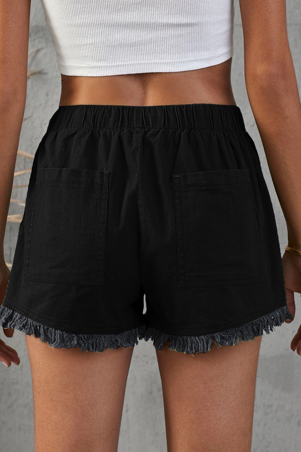 Trip for Two Frayed Pull-On Shorts