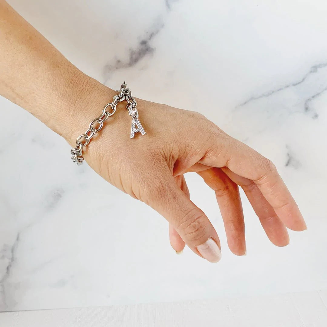 ClaudiaG Stainless Steel Initial Bracelet