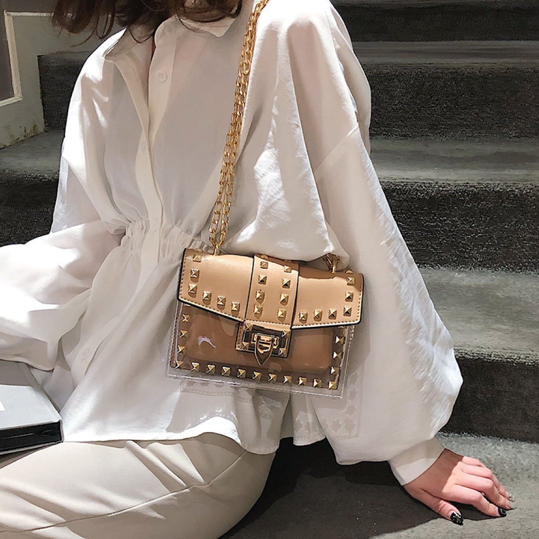 ClaudiaG Betty Shoulder Bag -Clear/Tan