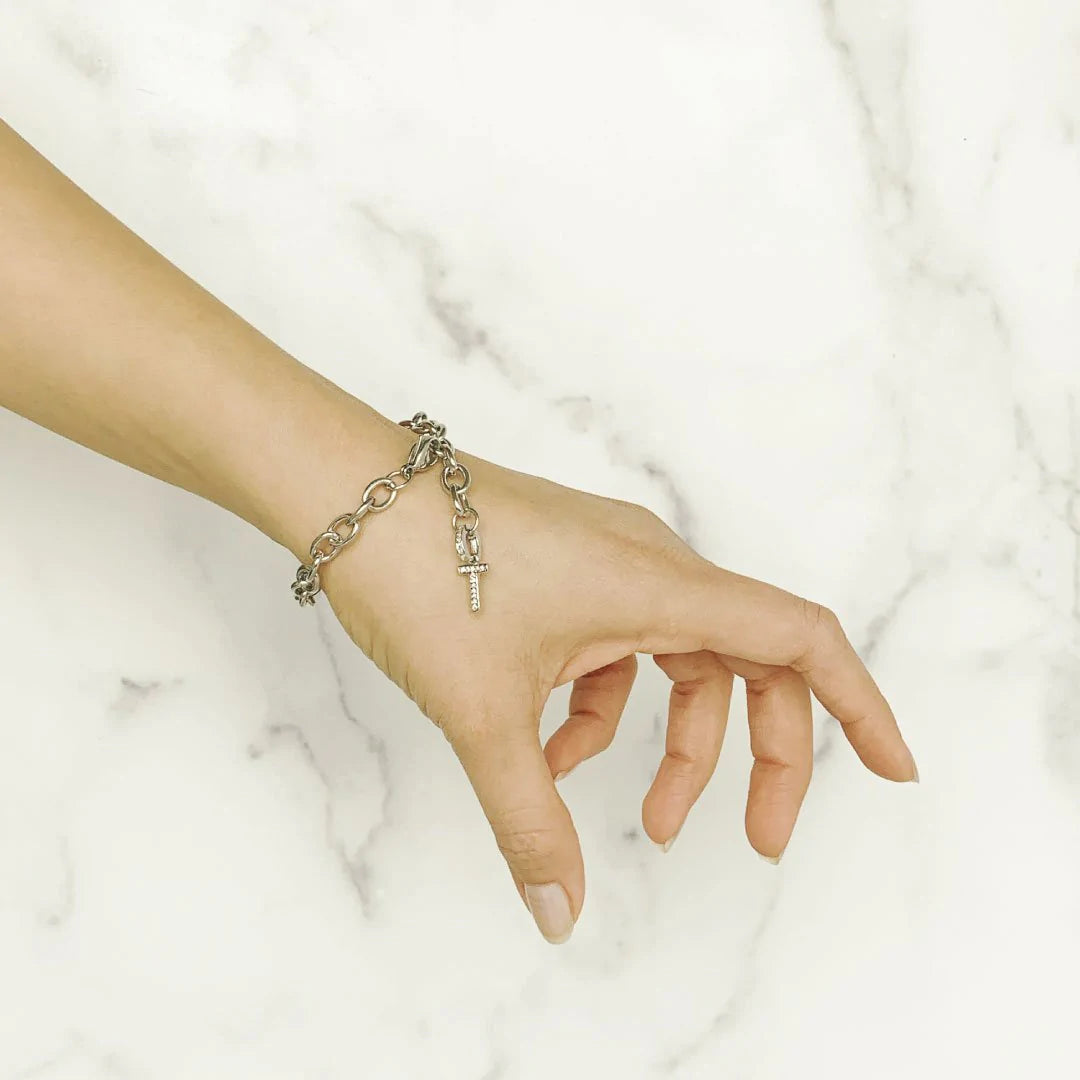 ClaudiaG Stainless Steel Initial Bracelet
