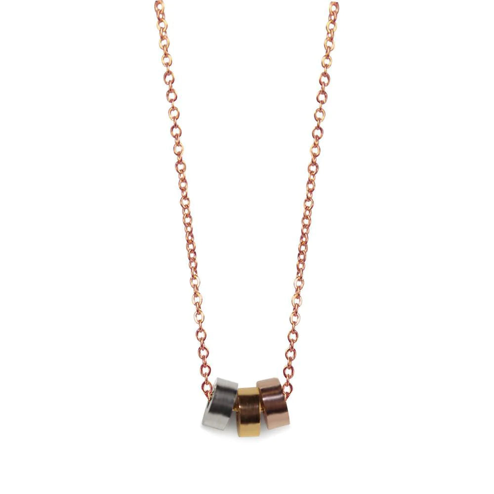 ClaudiaG Triple Hoop Necklace- Rose